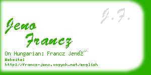 jeno francz business card